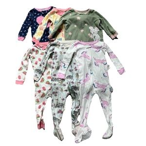 Toddler Girls Footie Pajamas Burt’s Bees Baby Size 12-18 Months